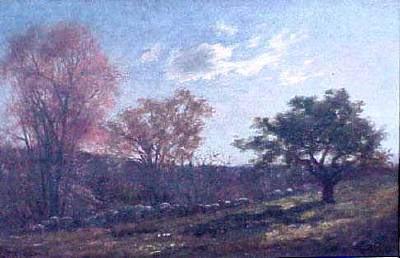 Charles Furneaux Landscape with a Stone Wall, oil painting of Melrose, Massachusetts by Charles Furneaux Norge oil painting art